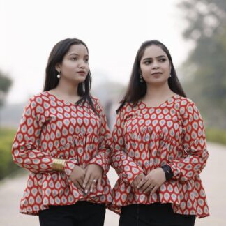 Aura Friends – Twin Bloom Peplum Kurti